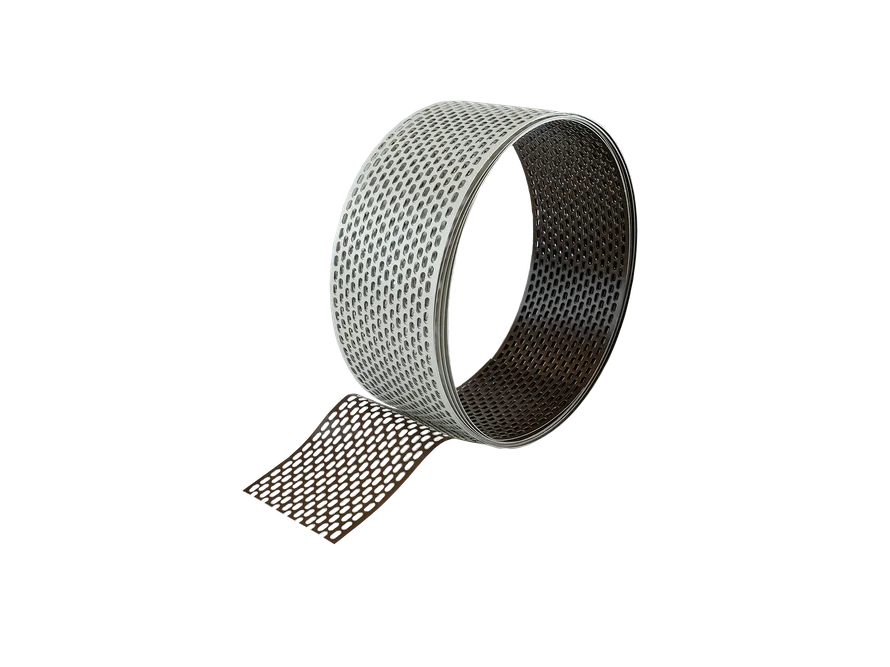Schutzlüftungsband Aluminium AL 100 mm – 1 Rolle/5 lfm (weiß/dunkelbraun) – Hauptfoto