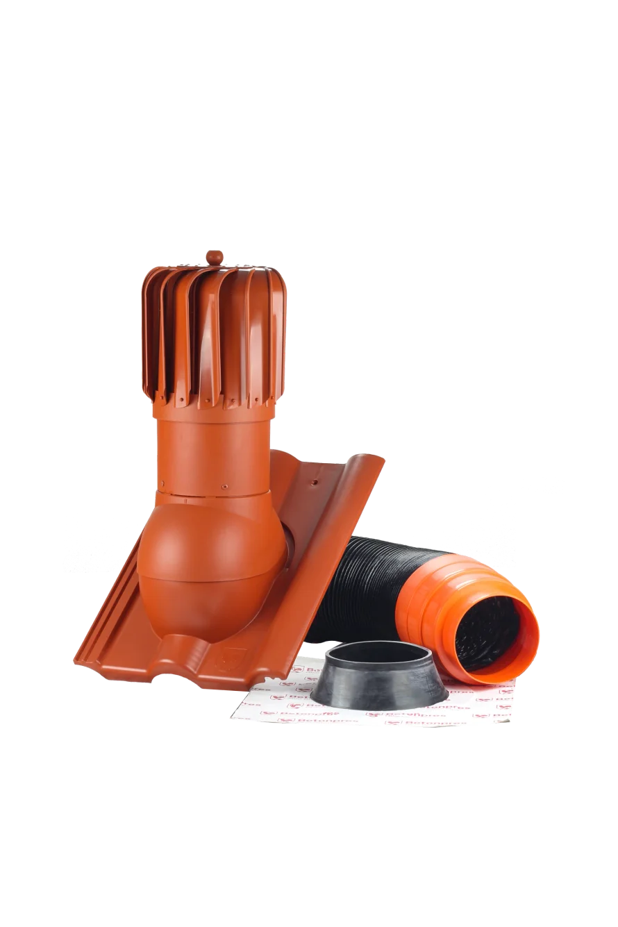 Entlüftungsset Betonpres Natura TURBINE Ø 150 mm (Flexschlauch 750 mm, Dichtmanschette) – Hauptfoto